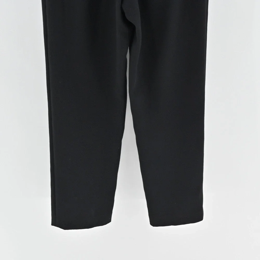 Michael Kors Jumpsuit Womens Sz 8 Black Sleeveless V Neck High Waist Tapered Leg